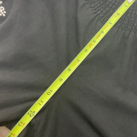 Tahari Medium Black Wide-Leg Pants Embroidered Pull On Linen Blend - Picture 5 of 11